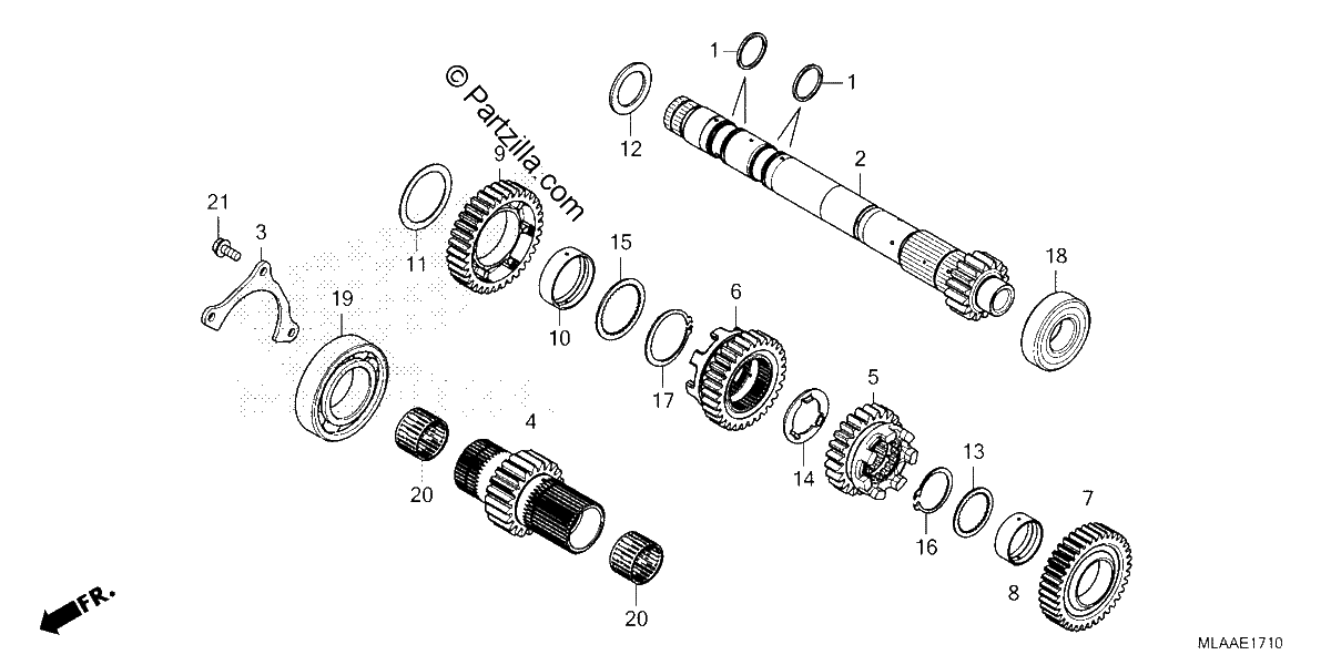 Diagrama de TRANSMISSION MAINSHAFT CMX1100D D2