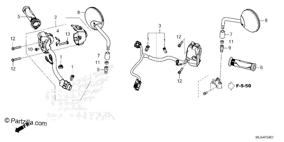 Diagrama de HANDLE SWITCH MIRROR CMX1100D D2
