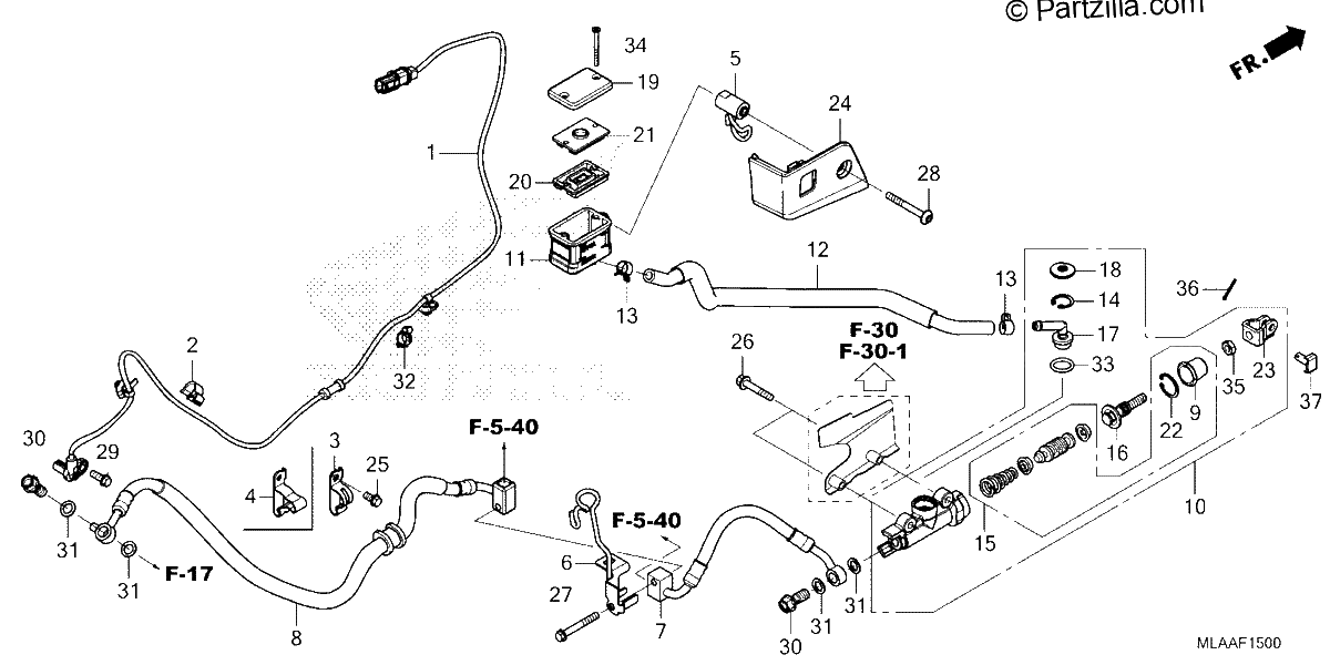 Diagrama de REAR BRAKE MASTER CYLINDER