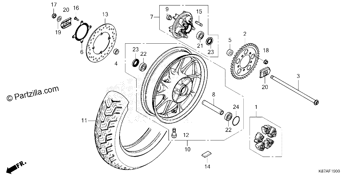 Diagrama de REAR WHEEL