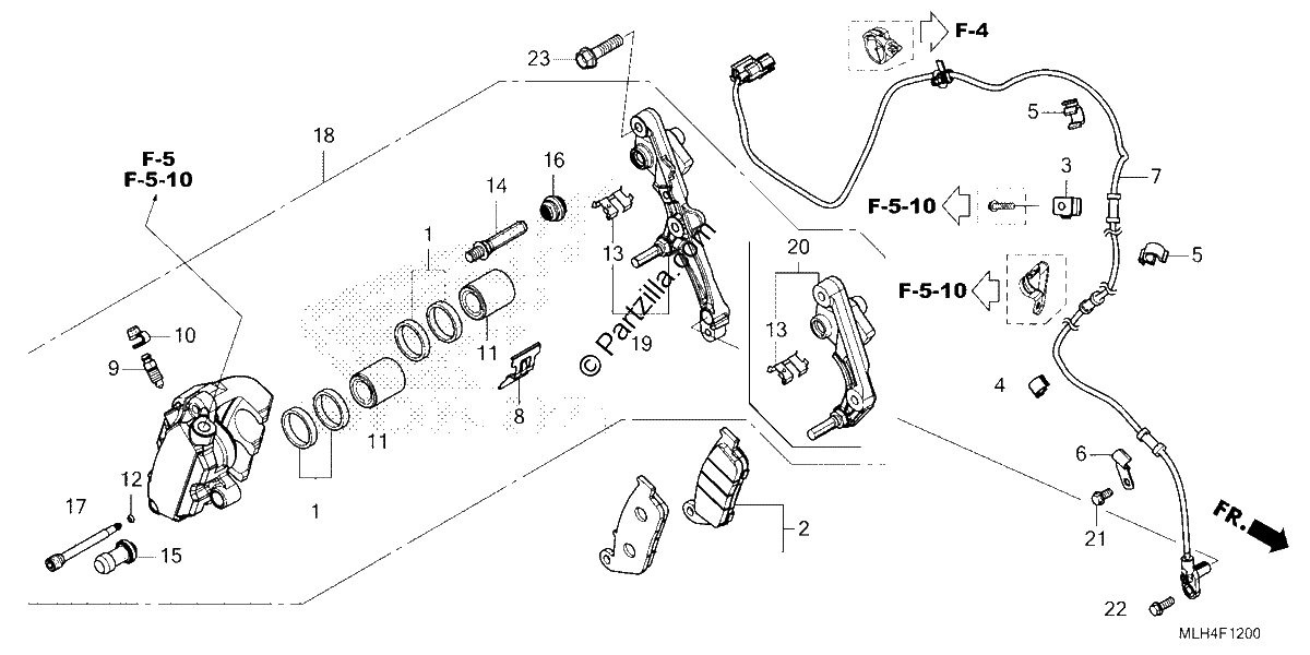 Diagrama de FRONT BRAKE CALIPER