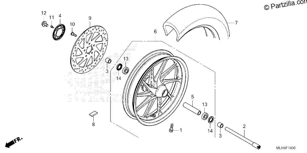 Diagrama de FRONT WHEEL