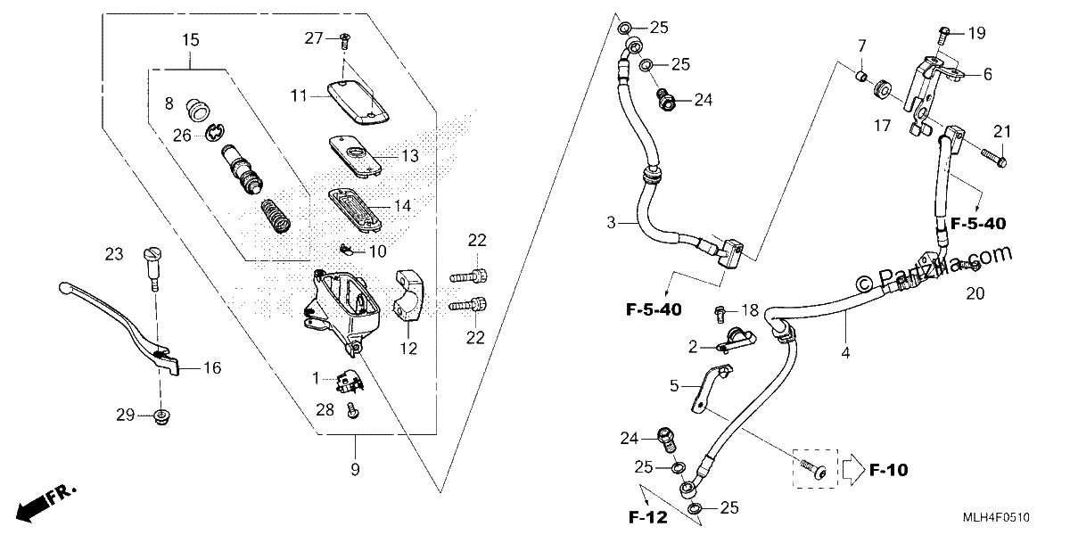 Diagrama de FRONT BRAKE MASTER CYLINDER 2