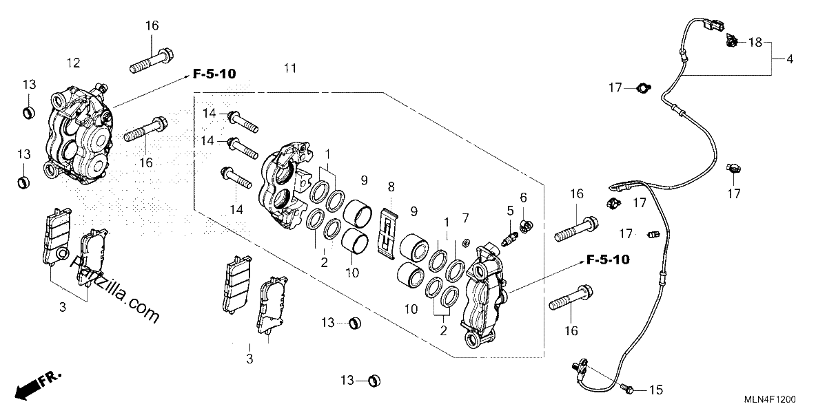 Diagrama de FRONT BRAKE CALIPER