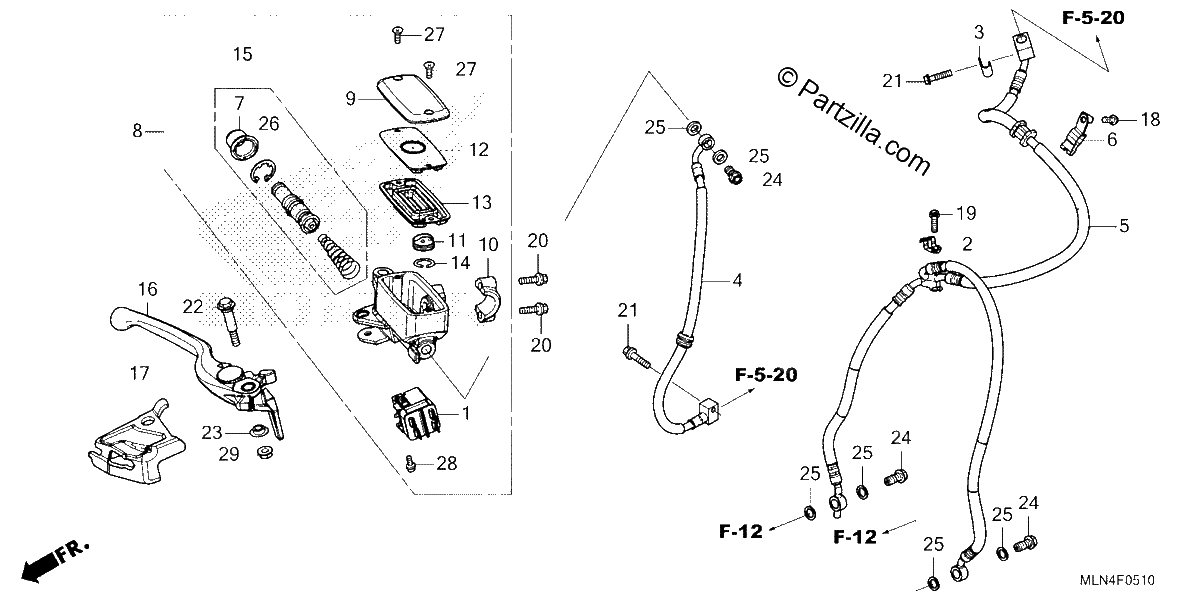 Diagrama de FRONT BRAKE MASTER CYLINDER
