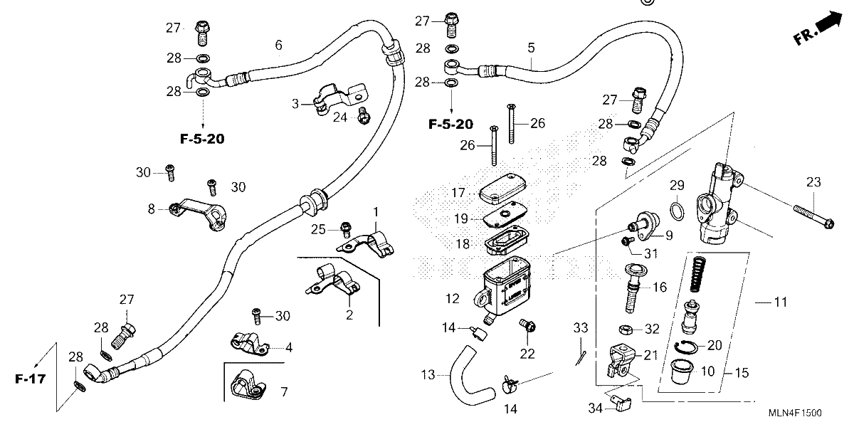 Diagrama de REAR BRAKE MASTER CYLINDER