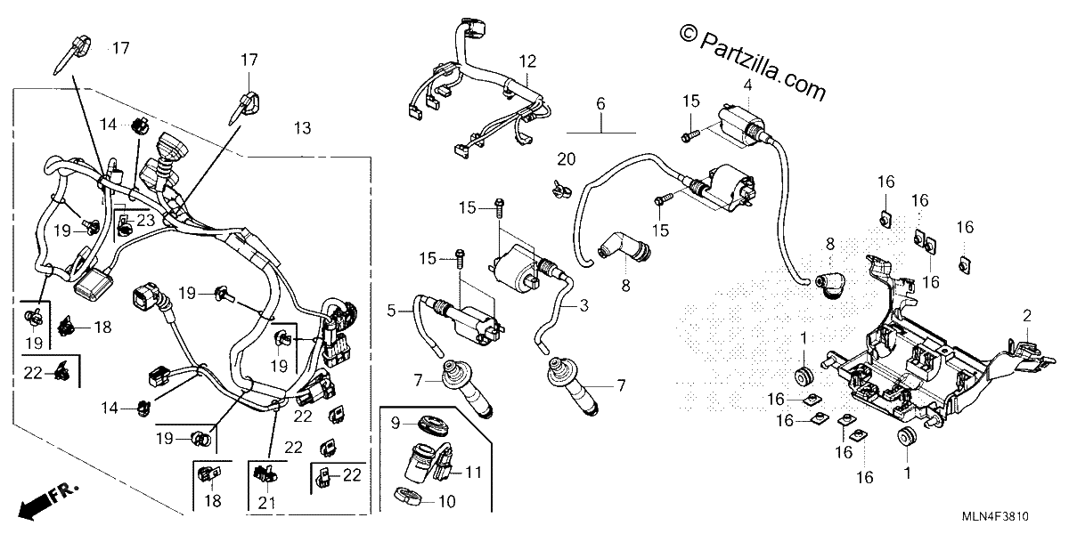 Diagrama de SUB HARNESS IGNITION COIL