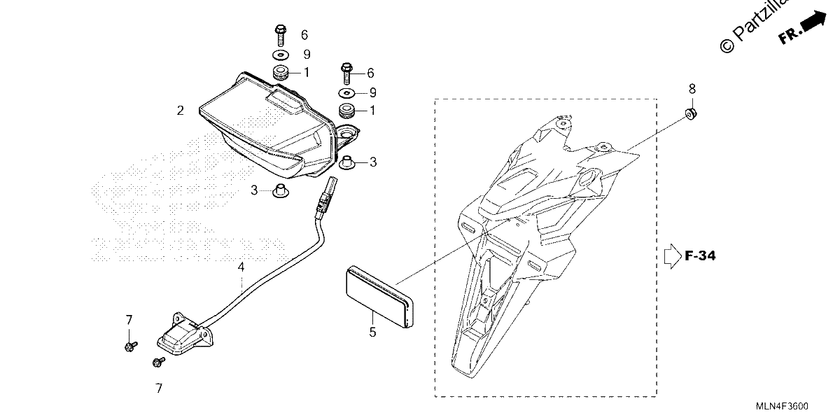 Diagrama de TAILLIGHT LICENSE LIGHT