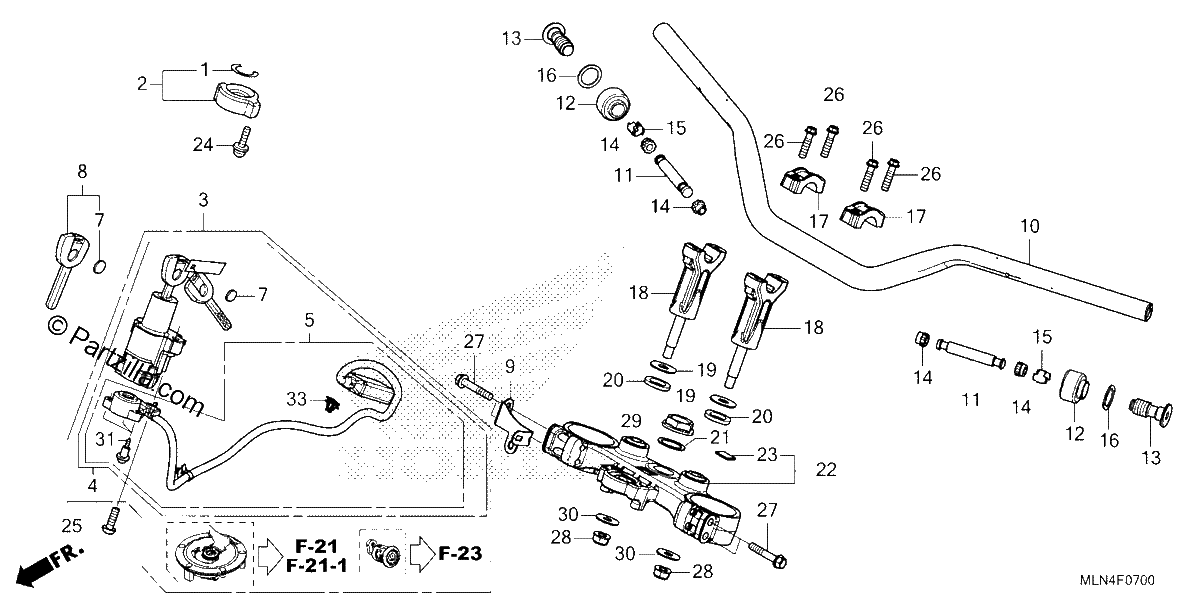Diagrama de HANDLEBAR TOP BRIDGE