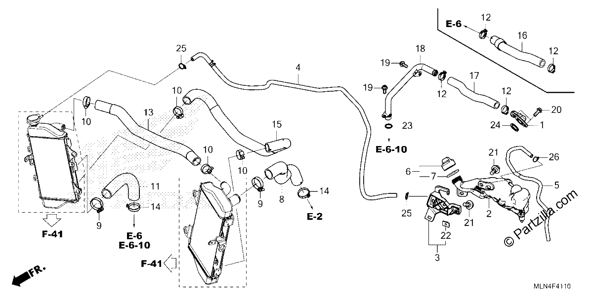 Diagrama de RADIATOR HOSE WATER PIPE