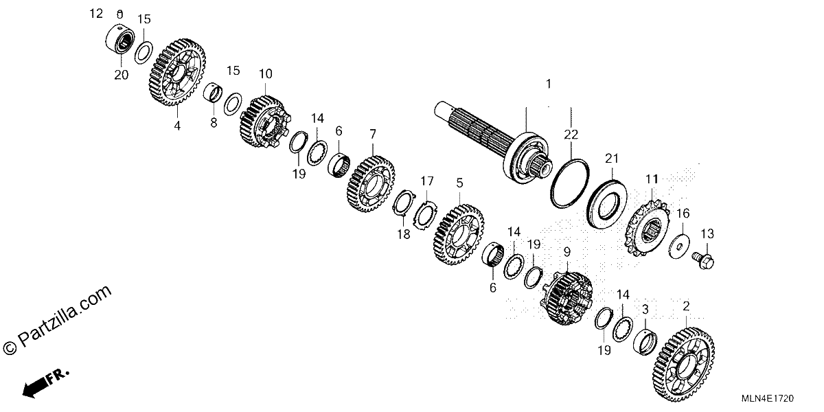 Diagrama de TRANSMISSION COUNTERSHAFT CRF1100D D4