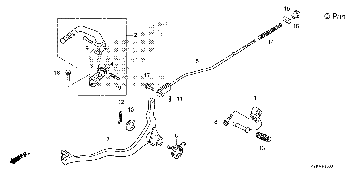 Diagrama de PEDAL KICK STARTER ARM