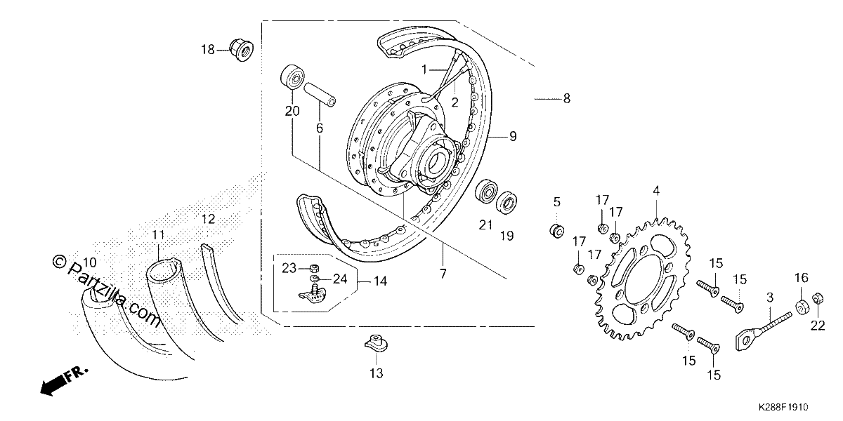 Diagrama de REAR WHEEL