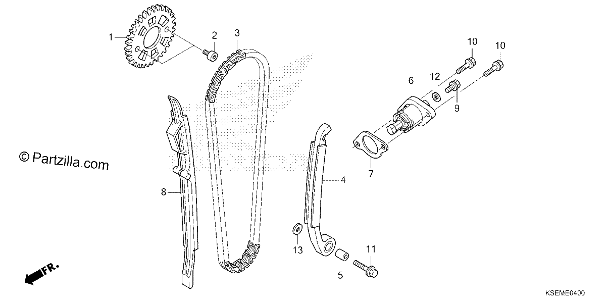 Diagrama de CAM CHAIN TENSIONER
