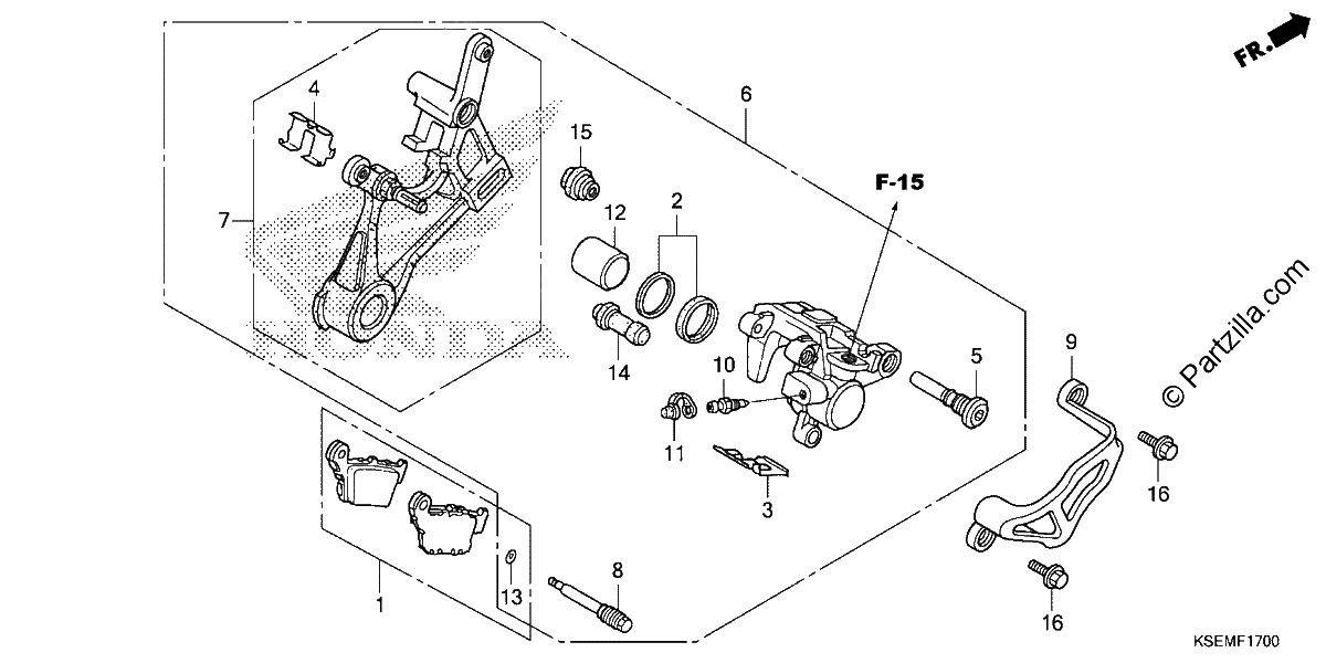 Diagrama de REAR BRAKE CALIPER