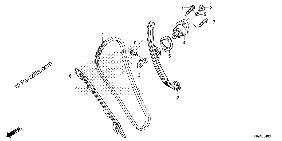 Diagrama de CAM CHAIN TENSIONER