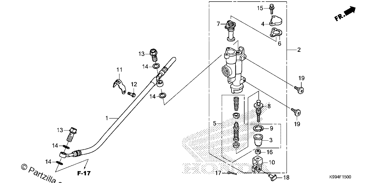 Diagrama de REAR BRAKE MASTER CYLINDER
