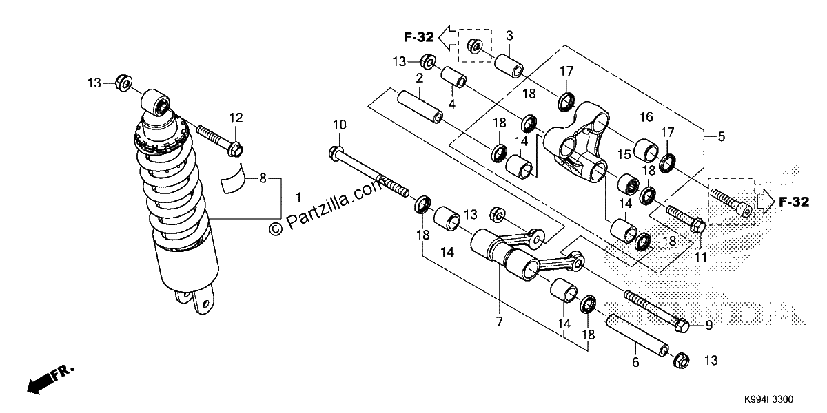 Diagrama de REAR SHOCK ABSORBER