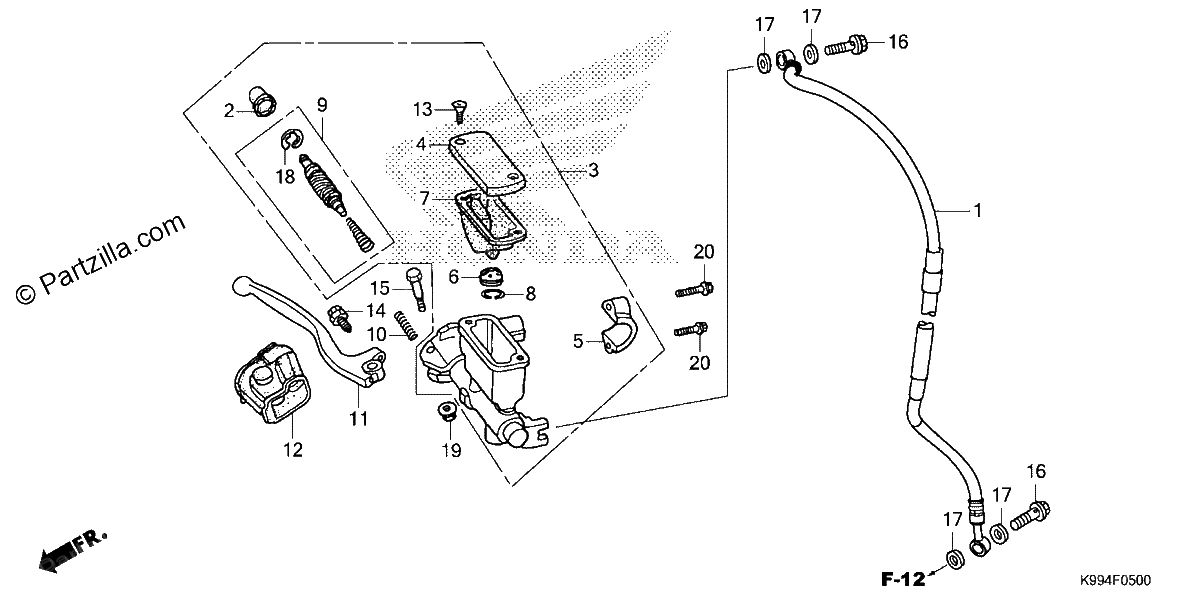 Diagrama de FRONT BRAKE MASTER CYLINDER