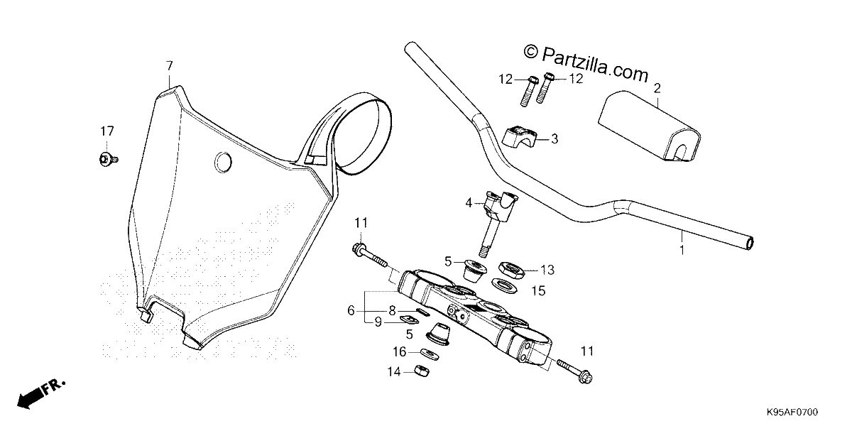 Diagrama de HANDLEBAR TOP BRIDGE