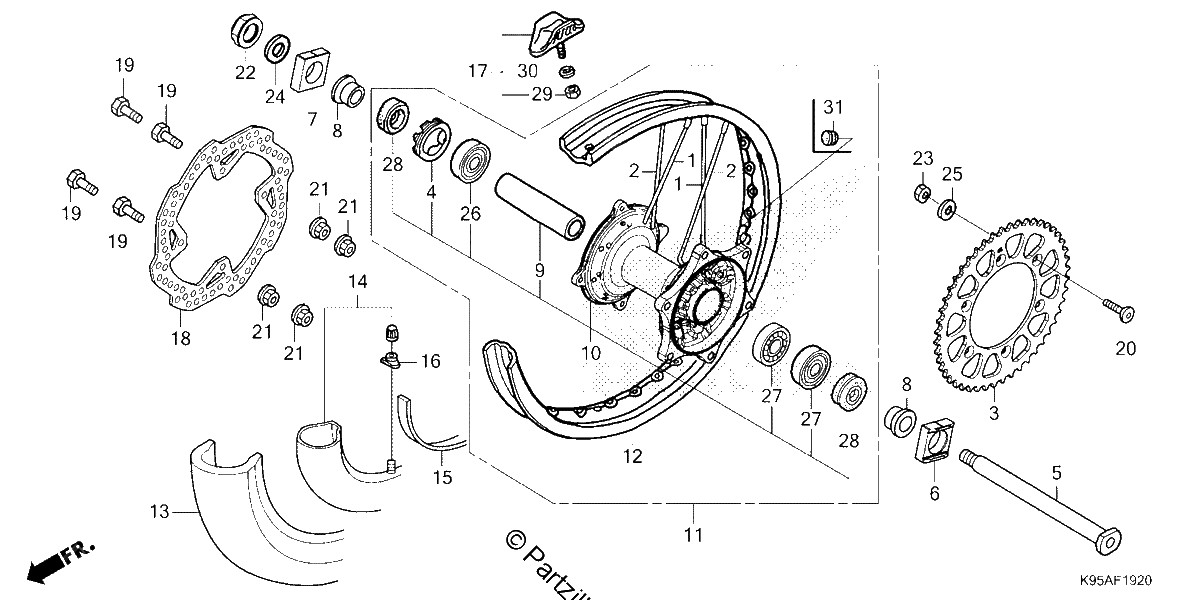 Diagrama de REAR WHEEL