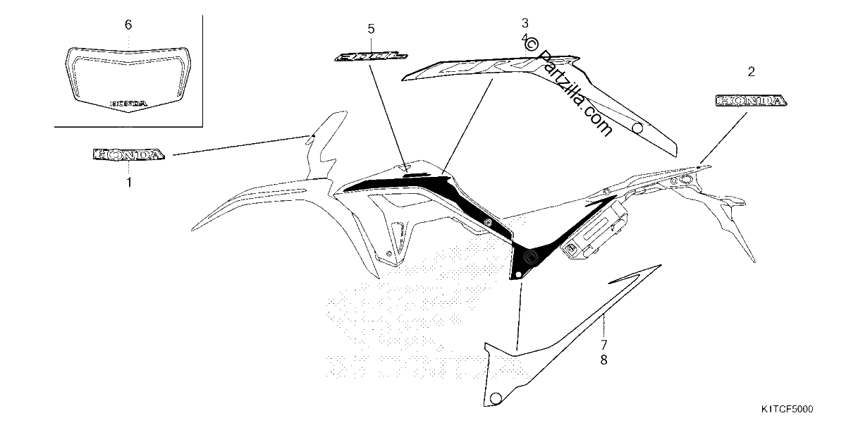 Diagrama de MARK STRIPE CRF300L LA LDA