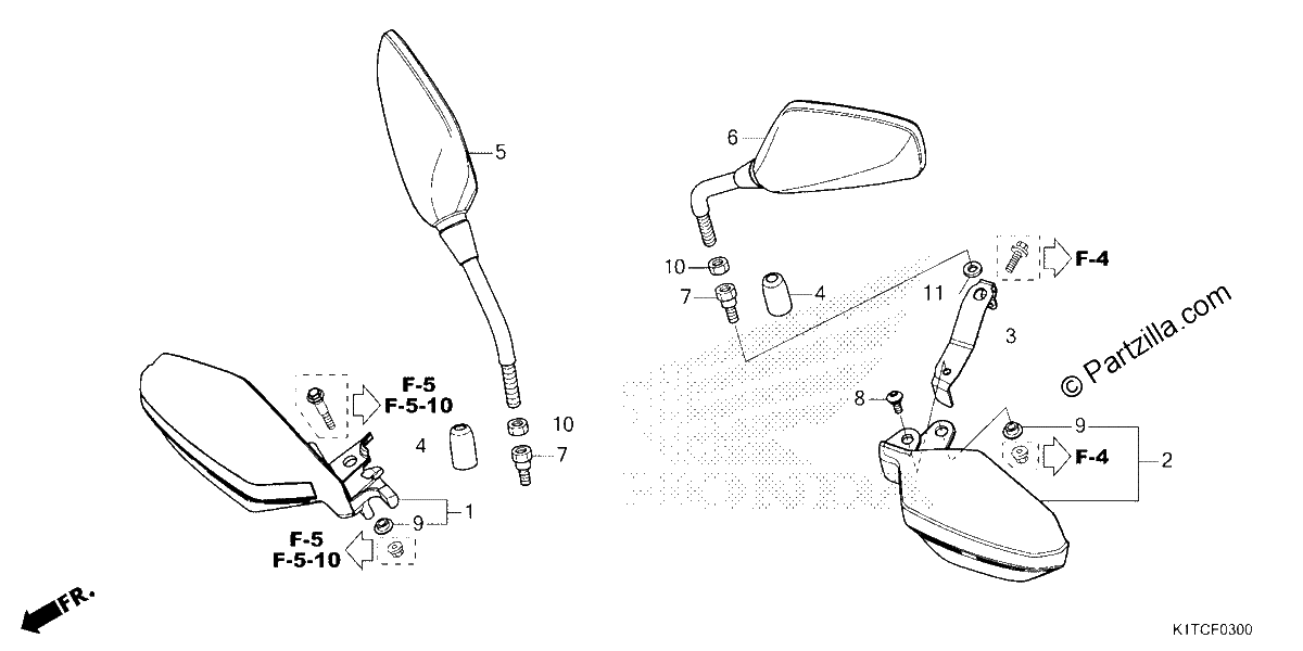 Diagrama de MIRROR KNUCKLE GUARD