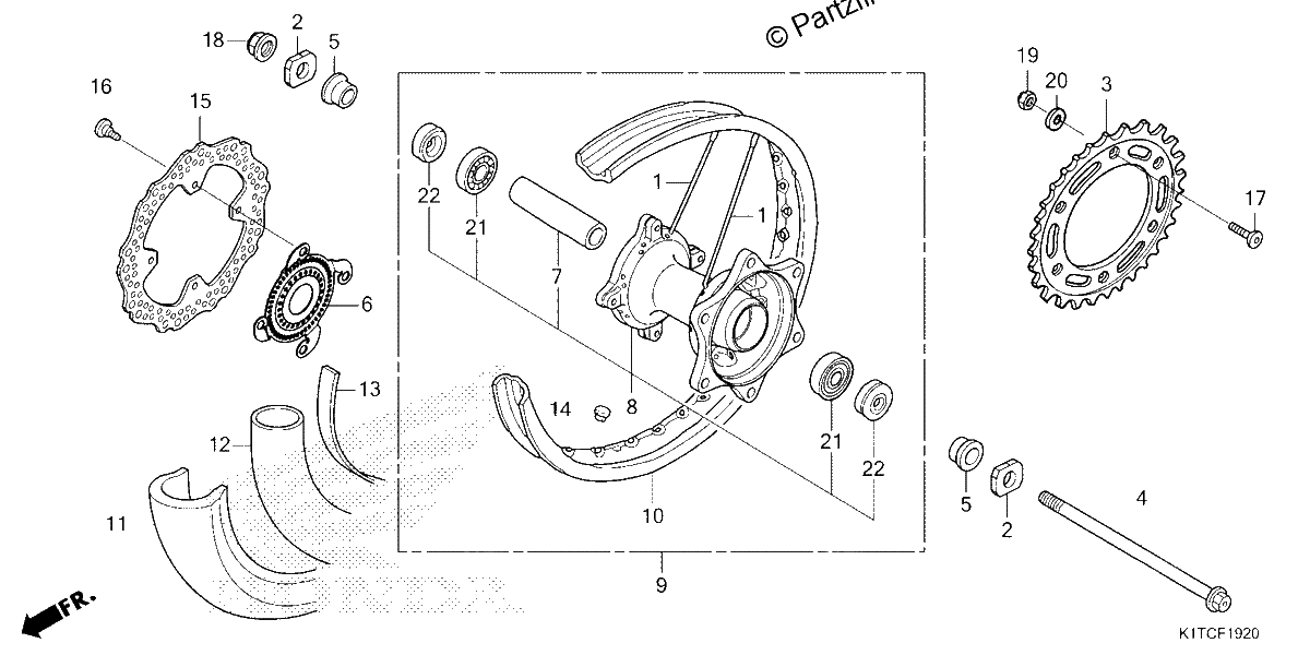 Diagrama de REAR WHEEL