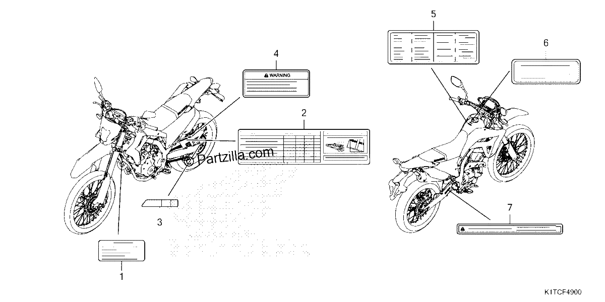 Diagrama de CAUTION LABELS CRF300L LA LDA