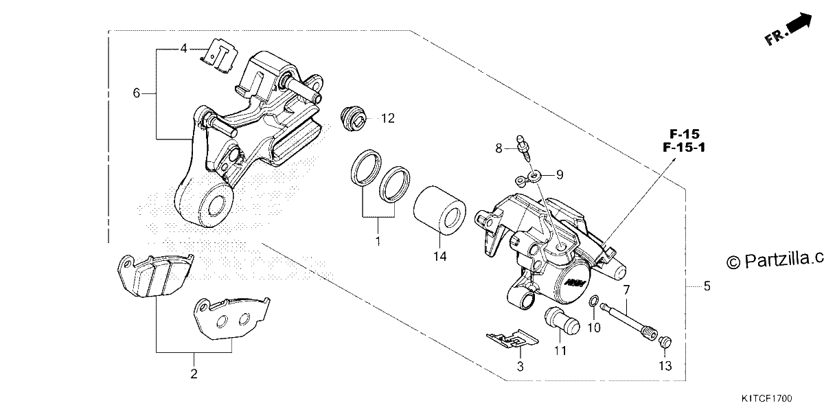 Diagrama de REAR BRAKE CALIPER