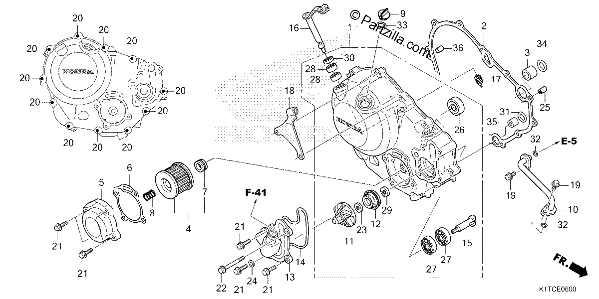 Diagrama de RIGHT CRANKCASE COVER