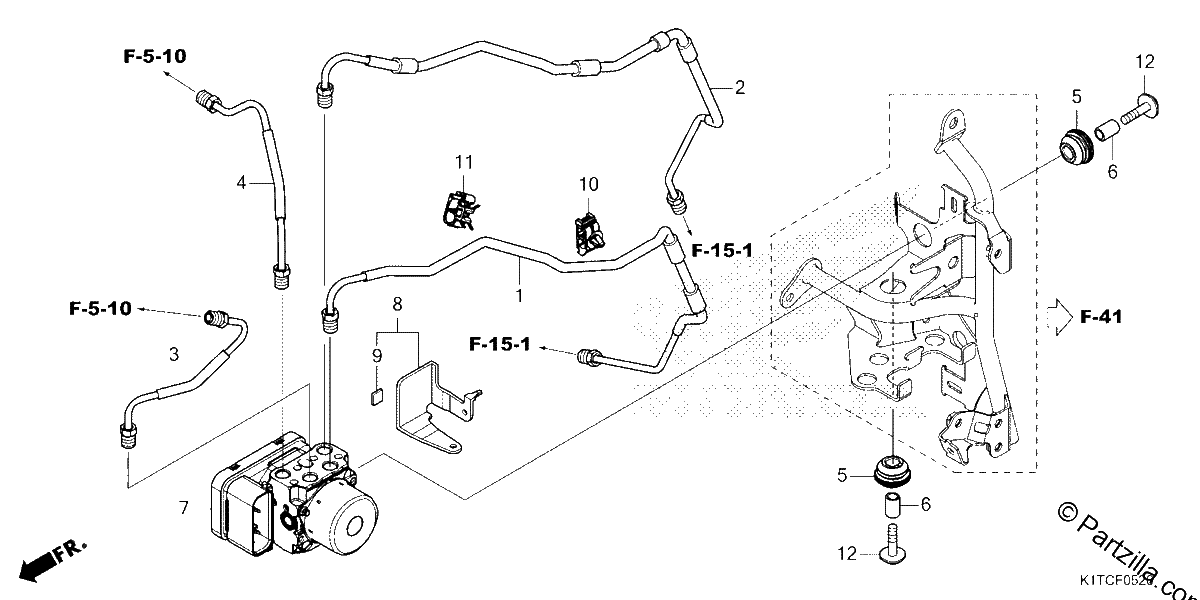 Diagrama de ABS MODULATOR BRAKE PIPE