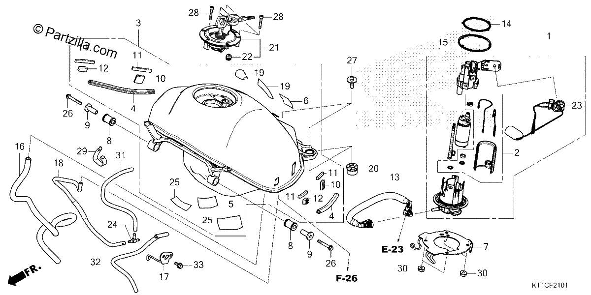 Diagrama de FUEL TANK CRF300LR LRA