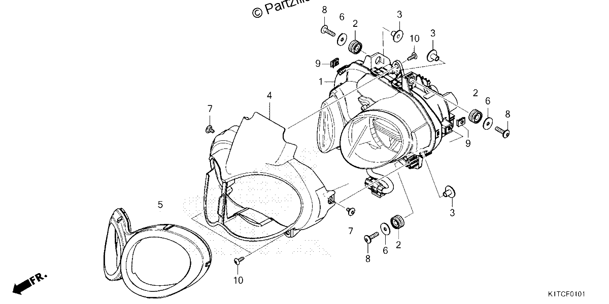 Diagrama de HEADLIGHT CRF300LR LRA