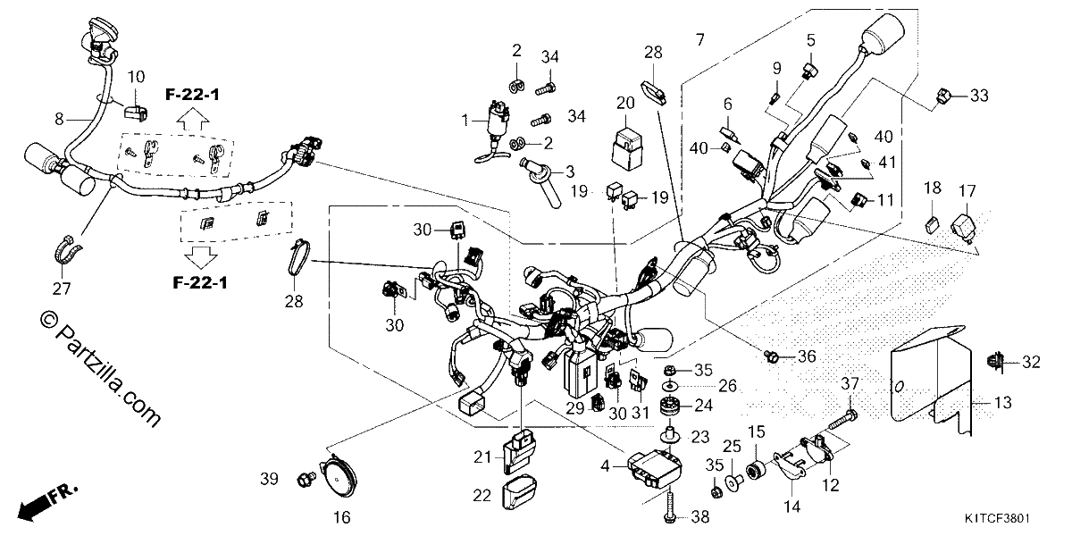Diagrama de WIRE HARNESS CRF300LR LRA