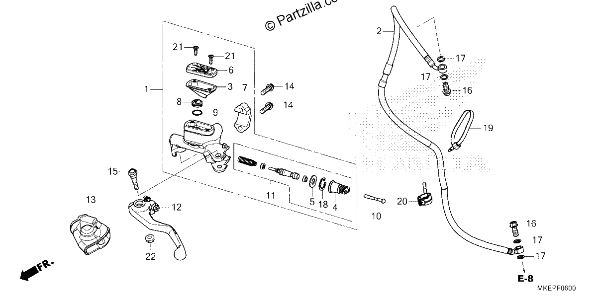 Diagrama de CLUTCH MASTER CYLINDER