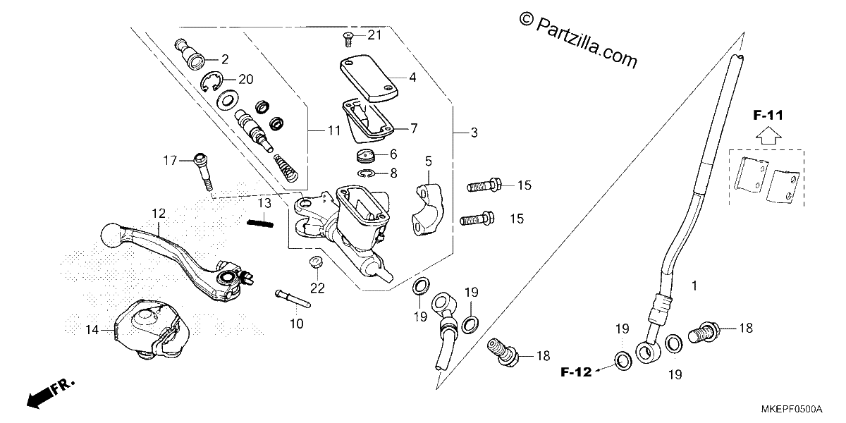 Diagrama de FRONT BRAKE MASTER CYLINDER