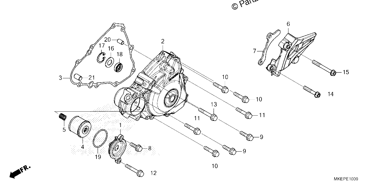 Diagrama de LEFT CRANKCASE COVER