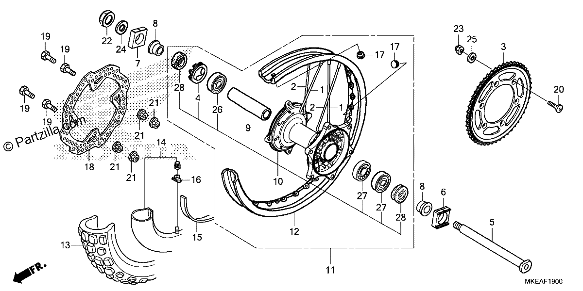 Diagrama de REAR WHEEL