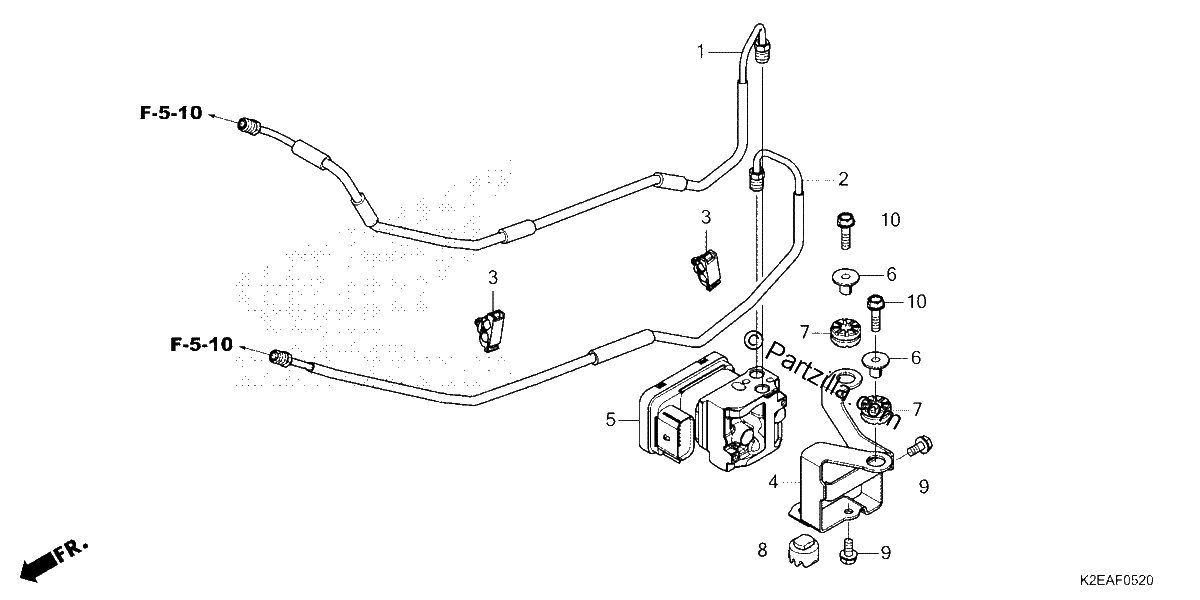 Diagrama de ABS MODULATOR BRAKE PIPE