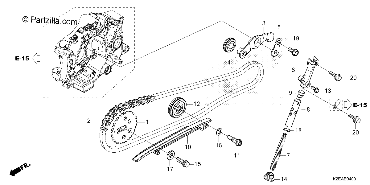 Diagrama de CAM CHAIN TENSIONER