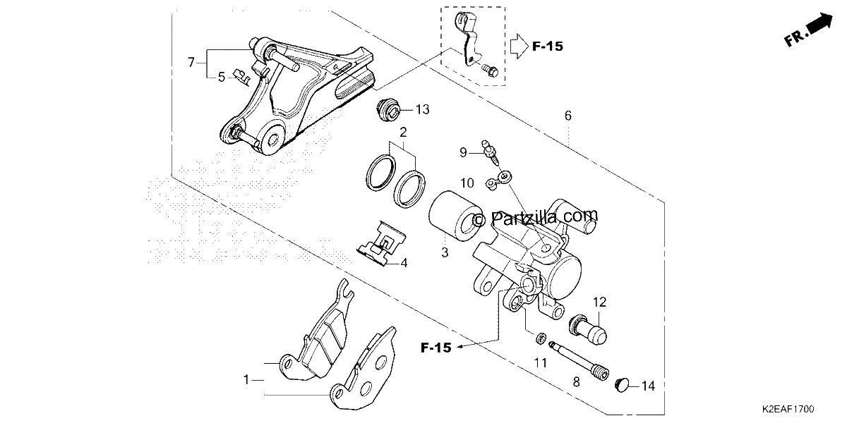 Diagrama de REAR BRAKE CALIPER