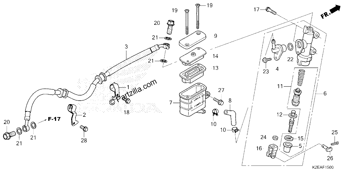 Diagrama de REAR BRAKE MASTER CYLINDER