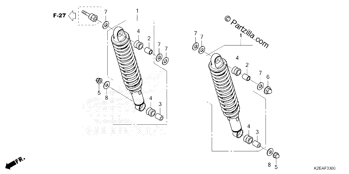 Diagrama de REAR SHOCK ABSORBER
