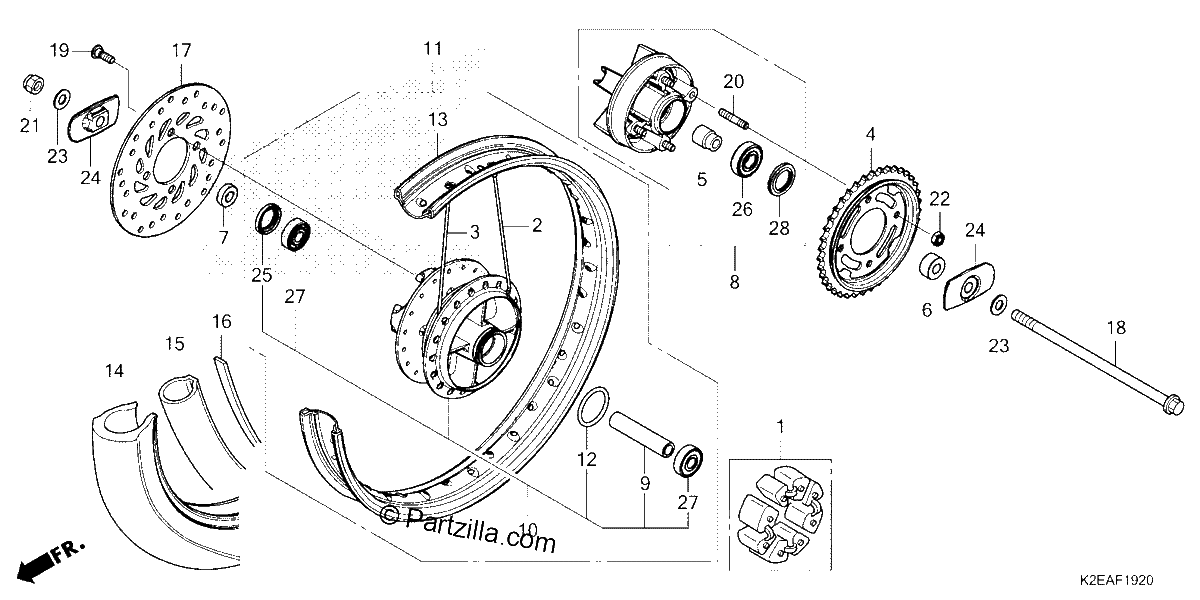 Diagrama de REAR WHEEL