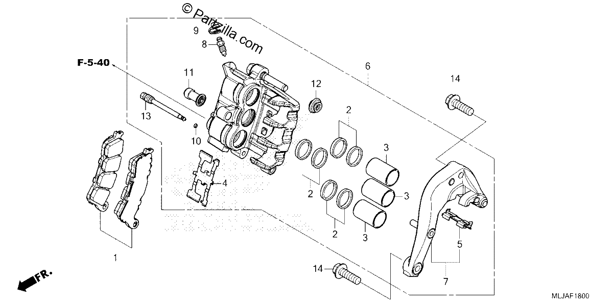 Diagrama de REAR BRAKE CALIPER