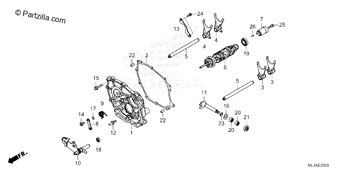 Diagrama de SHIFT DRUM SHIFT FORK