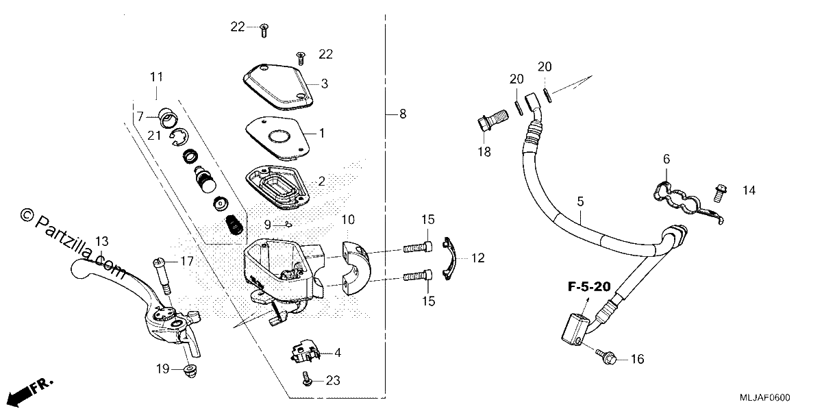 Diagrama de FRONT BRAKE MASTER CYLINDER