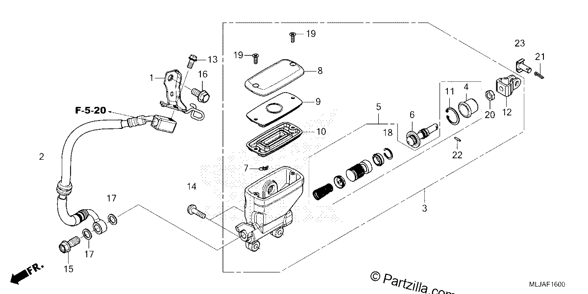 Diagrama de REAR BRAKE MASTER CYLINDER