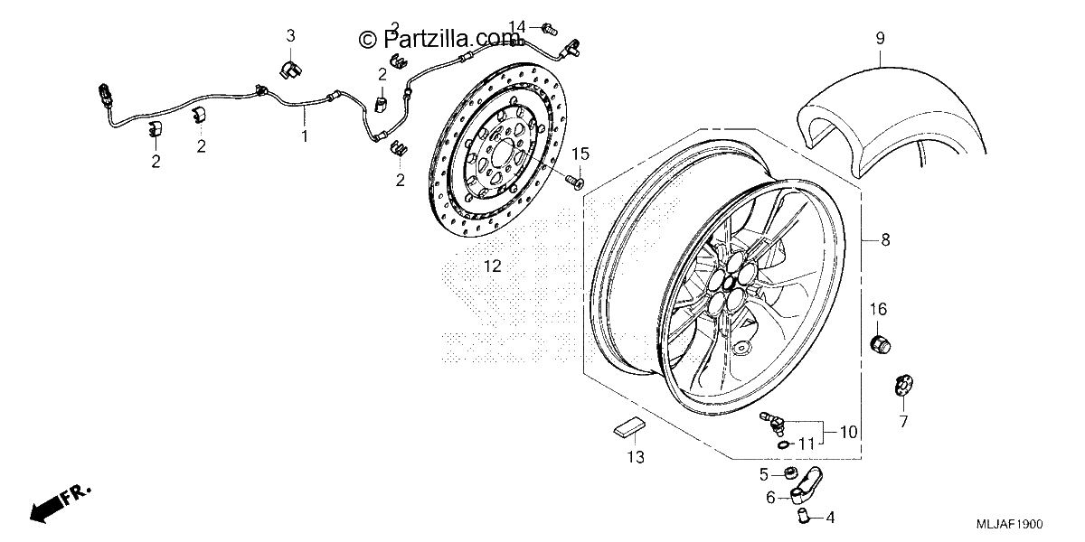 Diagrama de REAR WHEEL